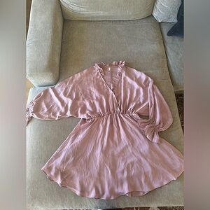 Glam V-Neck Satin Lavender Mini Dress